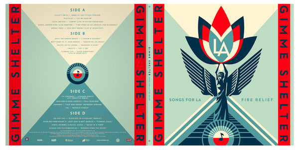 Gimme Shelter: Songs for LA Fire Relief 2-LP featuring Shepard Fairey design