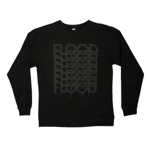 FLOOD Stack Logo Black Crewneck Sweatshirt