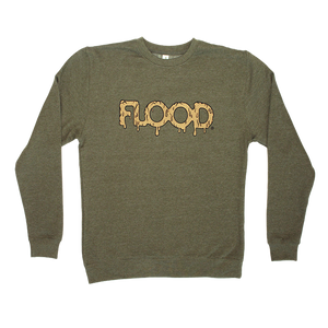 FLOOD Gold Logo Green Crewneck Sweatshirt