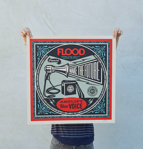 Shepard Fairey x FLOOD Signed & Numbered Screen Print Benefitting #SaveOurStages